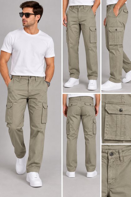 Kargo Cep Düz Paça Pantolon