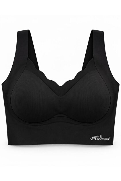 Lazer Kesim Balensiz Siyah Bralet Sütyen