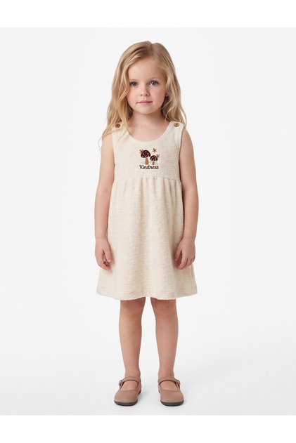 Embroidery Detailed Sleeveless Crew Neck Gilet Dress
