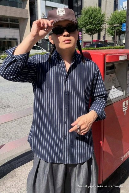 Men's Relax Fit Striped Black Casual Linen Shirt