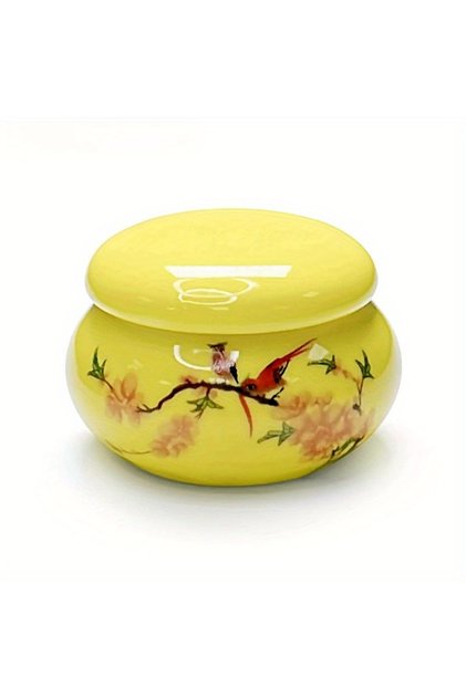 YELLOW 1Pc Ceramics Nail Cup with Lid Acrylic Liquid Powder Ceramic Cup Nail Art Acrylic Liquid Powd