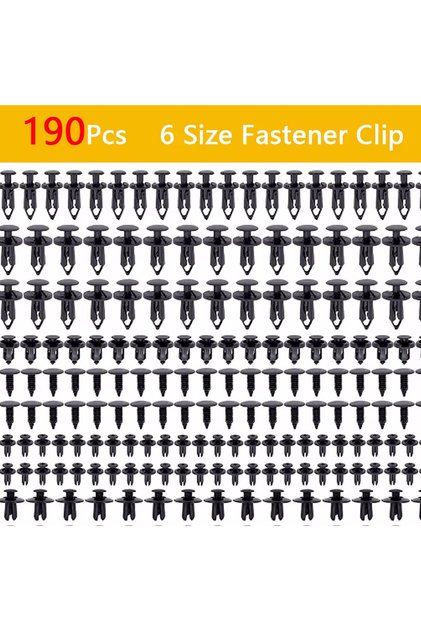 190 Clips Car Retainer Clips Plastic Fasteners Kit 6 Size Auto Push Pin Rivets Set Body Bumper Push