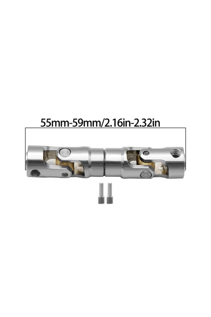 silver-L55MM Metal Internal Spline Drive Shaft Universal Joint Driveshaft for 1/10 RC Car Crawler Ax