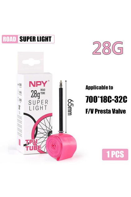 Presta Valve 700c 18-32C 1PCS-28G-65mm NPY TPU Inner Tube 1Pcs 28g Ultralight Bike 700X18 25 28 32