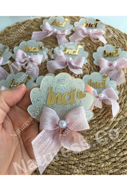 Bow-Shaped Oyster Model Gift Baby Magnet Glittery ((10 Pieces))
