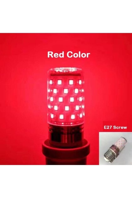 E27-12W Red Bulb E27 LED Colorful Corn Bulb 12W Pink Red Blue Green Purple Golden 7Colors Lamp AC 22
