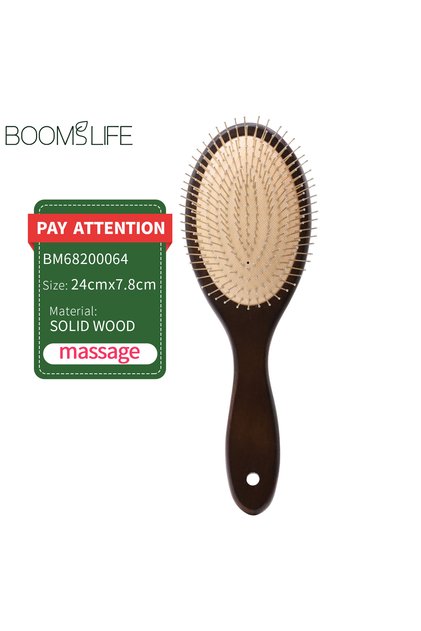 Steel Hair Brush Black Color Steel Hair Brush Women Head Scalp Massage Airbag Detangling Hairbrush W