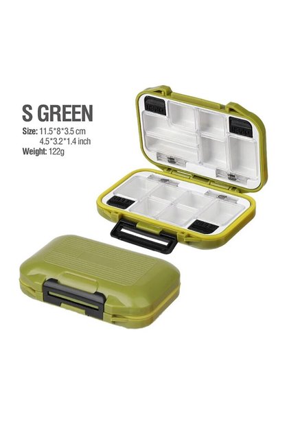 S-green Waterproof Fishing Tackle Box Fishing Accessories Tool Storage Box Fish Hook Lure Fake Bait