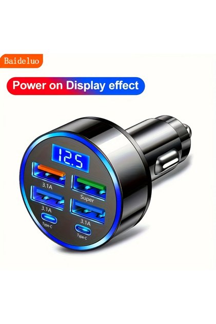 6 Port Car Charger 100W 6 Ports Car charger Fast charging PD Qc3.0 USB C Car Phone charger Type C Ad