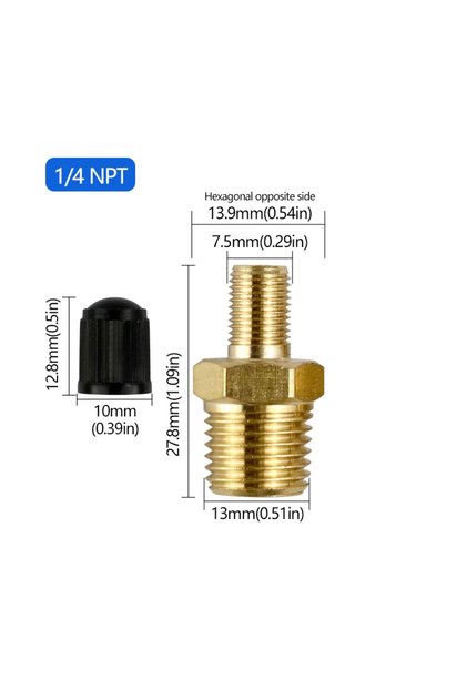 1I4 Brass Tire Valve Stems 1/8 NPT 1/4 NPT M8x1 High-Quality Air Valves for Car Motorcycle Bike Ti
