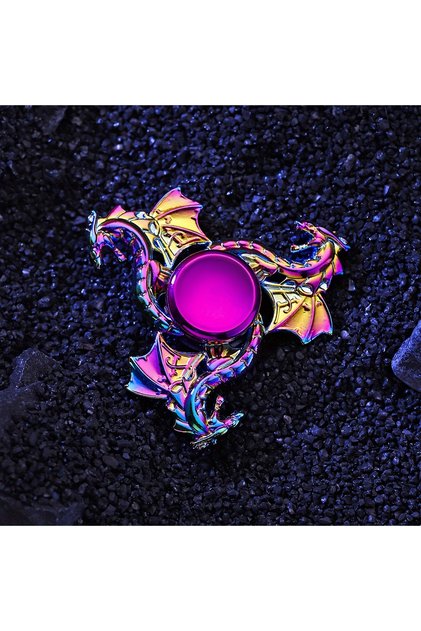 Multicolored 1pc Durable Metal Finger Spinner, Colorful Sky Soaring Dragon Adult Cool Toy with Long-