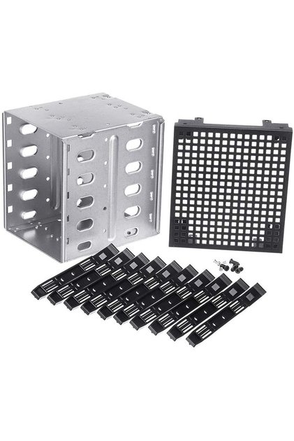Hard Drive Cage 5.25 Inch To 5 X 3.5" SATA SAS HDD Cage Rack Hard Drive Disk Enclosure With Fan Hard