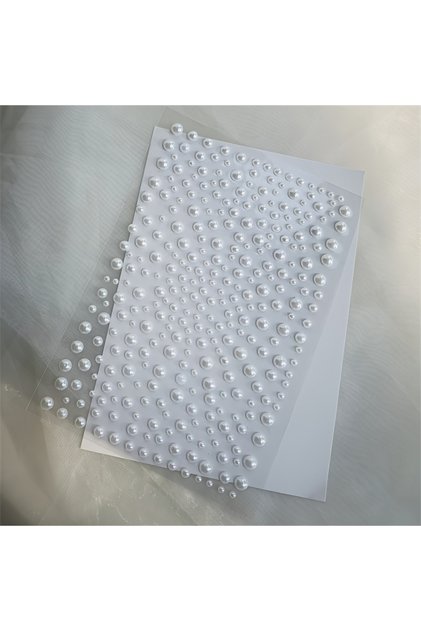 1 Sheet 3D Eyes Face Makeup Temporary Tattoo Self Adhesive White Pearl Jewels Face Stickers Festival