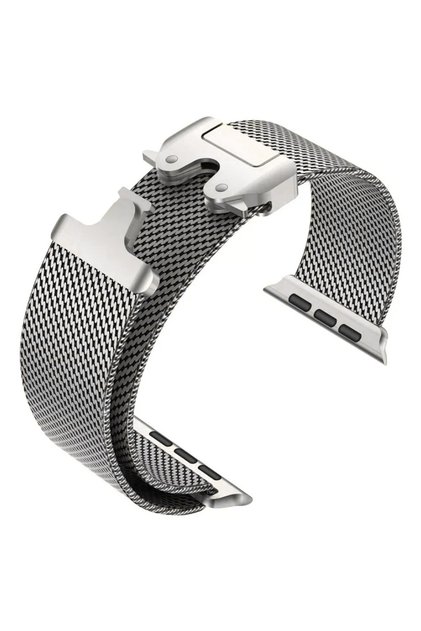 For Iwatch S10 46mm Silver Milanese Strap Band Solo Loop Bracelet for Apple Watch Ultra 3 49mm 46 42