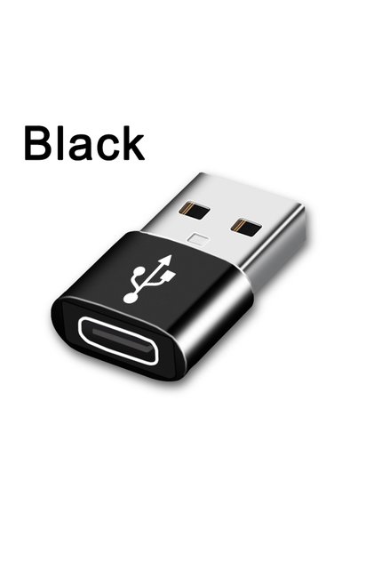 محول USB 3.0 أسود من النوع C إلى USB 3.0 للهواتف المحمولة من ذكر USB إلى أنثى من النوع C Con