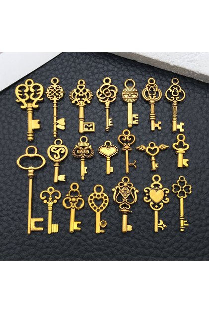 SN923-20pcs 20/100pcs Mini Key Series (Includes Antique Gold/Bronze/KC Gold/Bright Silver Finishes)