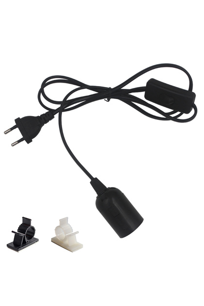 1 PCS Euro and Cable clamp E27 Lamp Bases Pendant Lights 1.8m Power Cord Cable EU/US Plug Adapter W