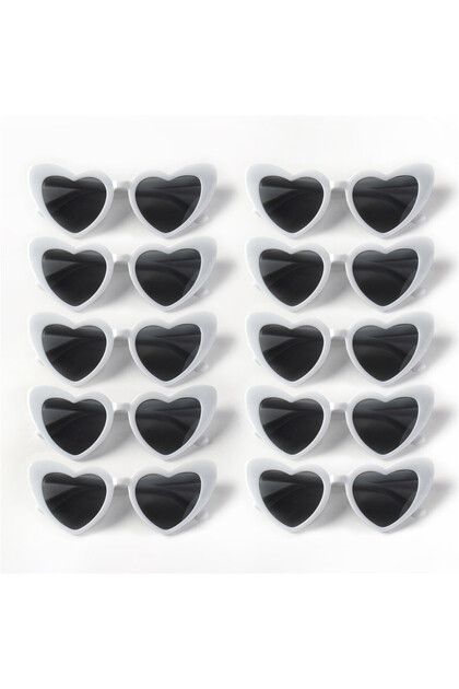 C2 10PCS Cat Eye Glasses Heart-Shaped Plastic Frame Polycarbonate Decorative Vintage Included for Pa