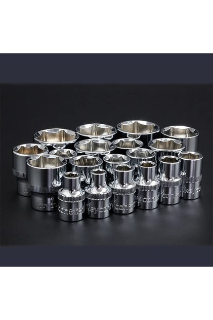 24mm WEELEE 6-24mm 3/8 Short Hex Socket Set Mirror Polished Hex Socket Wrench Head Set For Ratchet H