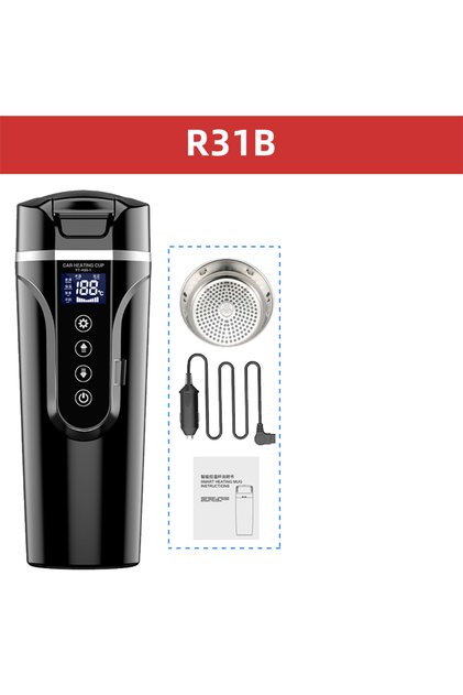 غلاية كهربائية محمولة Black-R31B، كوب تسخين ذكي للسيارة يعمل بجهد 12 فولت/24 فولت، شاشة لمس، سعة 450 مل