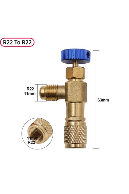 TypeC( R22 to R22) Liquid Safety Valve R410A R22 Air Conditioning Refrigerant 1/4 "Safety Adapter Ai