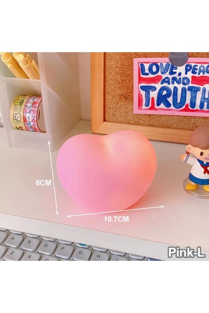 Pink L 1pc 3AAbattery Creative Love Heart LED 3D Lamp Wedding Romantic Red Pink Night Light Ornament