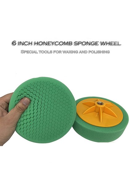 6-Inch Fit M14 Car Polishing Sponge - Durable Rubber Polishing Wheel For Waxing & Detailing, Ideal F