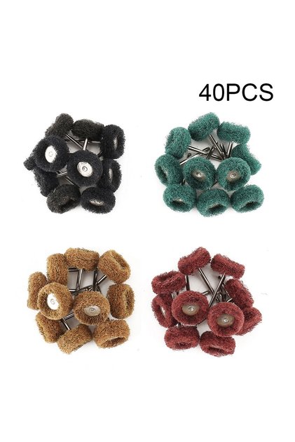 40pcs 40/80 PCS Mini Drill Abrasive Brush Nylon Fiber Polishing Wheel 3mm Shank for Dremel Accessori