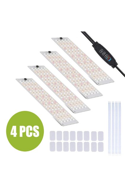 EU 4pcs LED Panel Grow Light 135-570 Beads Led 20W Full Spectrum Ultra-thin Board Dimmable Timer Cab