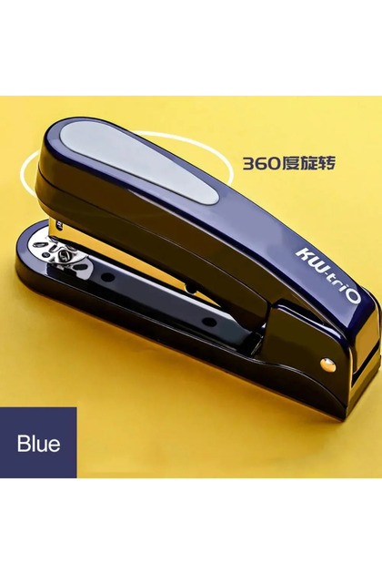 Blue KW-TRIO 360 Degree Rotary Stapler Multifunctional Heavy Duty Stapler Thickened Effortless Long