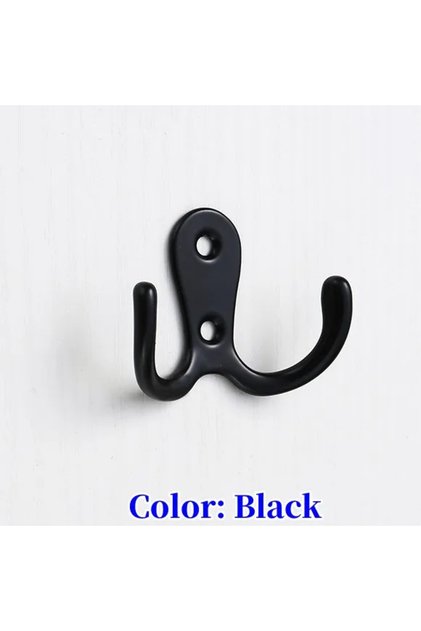 Black-6Pcs Retro 6pcs Coat Hooks Wall-Mounted Towel Hanger For Coats Hats Clothing Home Storage Hook