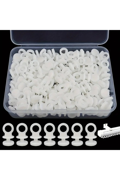 100pcs 100pcs Curtain Pulley Hook Accessories Curtain Track PVC Walking Bead Accessories Silent Pull