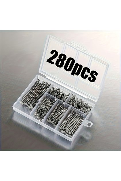 280pcs 140/280pcs Assorted Hardware Nails Kit, Steel Picture Hanging & Wood Nails, Wall Nails with S