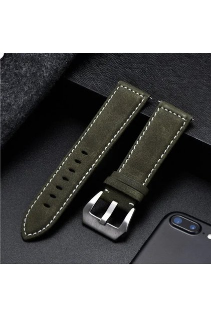 18mm Army Green Vintage Matte Leather Watchband 18mm 20mm 22mm 24mm Fashion Bracelet Universal Repla