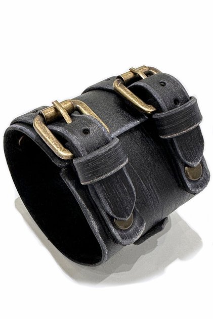 Johnny Depp Handcrafted Distressed Black Men's Leather Bracelet