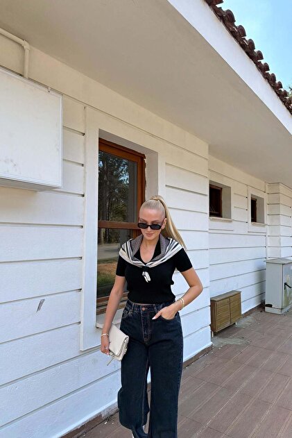 Blue Black Wi̇deleg Pants