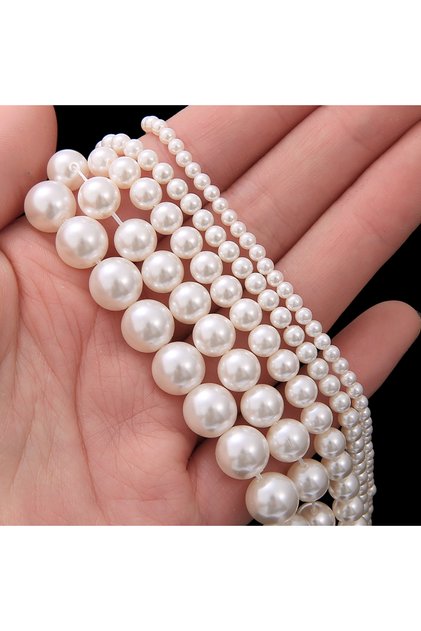 8MM 50PCS White 3/4/6/8/10mm AAA High Quality Glass Imitation Pearls Round Loose Beads for DIY Brace