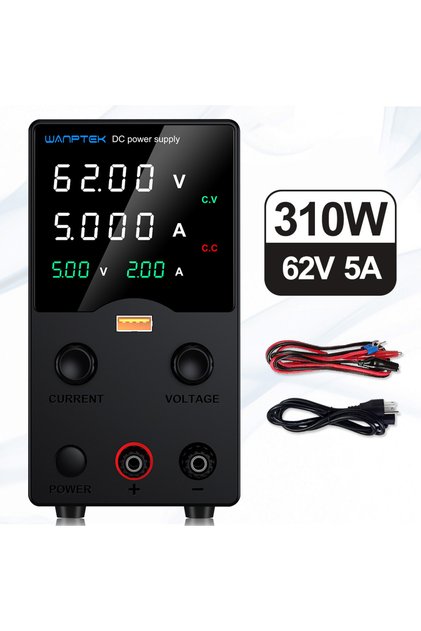220V EU Plug Black 62V5A GA605H Wanptek DC Lab Power Supply 32V 62V 120V 160V Adjustable Switching P