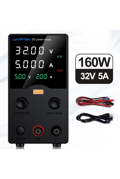 220V EU Plug Black 32V5A GA305H Wanptek DC Lab Power Supply 32V 62V 120V 160V Adjustable Switching P
