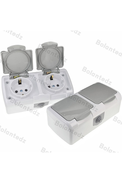 1Pc Surface-Mounted Single-Unit Wall Panel Household 16A European Standard Two-Hole Socket With Cove