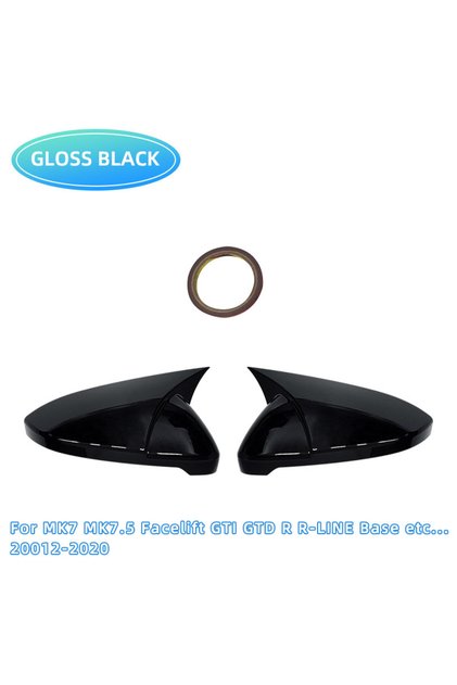 MK7 MK7.5 لامع لسيارة فولكس فاجن جولف MK6 MK7 7.5 GTI R GTD Base 2009-2020 غطاء مرآة الرؤية الخلفية الجانبية قطعتين