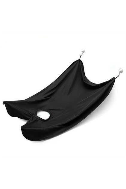 black Men's Beard Shaving Bib - Clean Cape for Shaving and Grooming - Ideal for Care and Hygiene