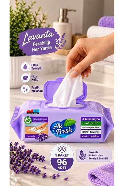Multi-Purpose Cleaning Towel with Lavender Scent, 96 Sheets Wet Cleaning Cloth