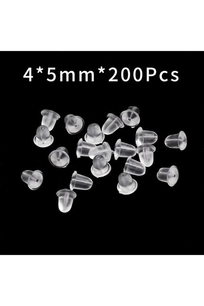 4x5mm 200pcs/lot Rubber Earring Back Silicone Round Ear Plug Blocked Caps Earrings Back Stoppers For