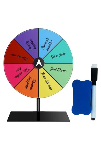 A Tabletop Prize Turntable Set with Erasable Pen Eraser Roulette Wheel for Pub Gatherings Promotiona