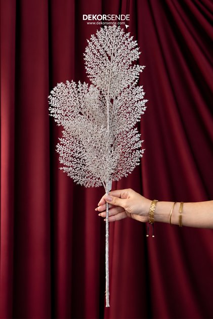 Yapay Simli İğne Dalı Gümüş 67 cm