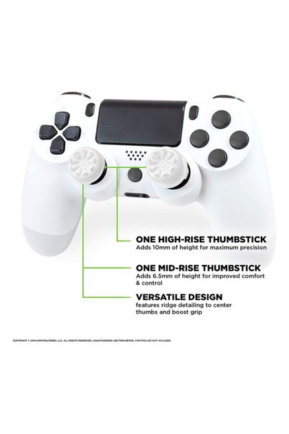White For PS4 PS5 High-Rise Performance Freeks for PS4 PS5 Galaxy Joystick Compatible with Xbox Seri