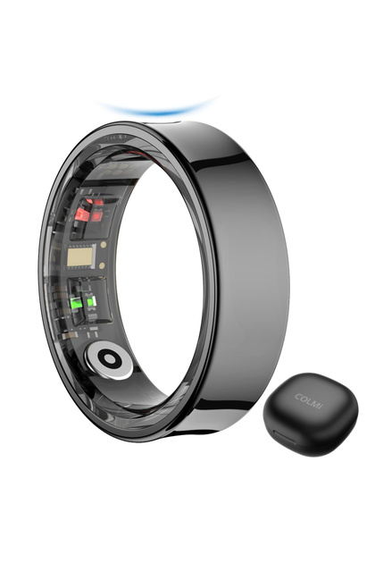 COLMI 11 black 2024 COLMI R09 Smart Ring Men Women with Charging Case, Body Temperature Health and S