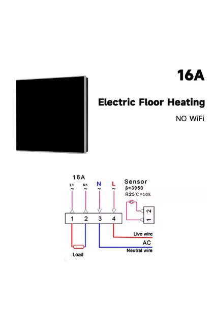NO WiFi 16A Heating New Tuya WiFi/NonWiFi Opt.Smart Thermostat Electric Heating Water Gas Boiler Tem