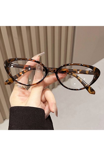 02 Trendy New Y2K Eyewear Small Cat Eye Transparent Lenses Blue Light Glasses for Women Vintage Retr